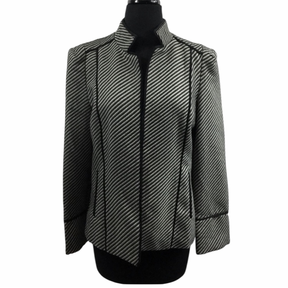 Chico’s Striped Open Front Jacket Size 1